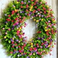 thumbnail image 2 of Farmhouse Wreath for Front Door Porch Decor Window Colorful WreathRound Cottage Artificial Green Spring Winter Small Patio Wreaths for Kitchen Cabinets Wall Outdoor Decor, 2 of 9