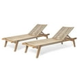 thumbnail image 4 of Lurelle Outdoor Braided Rope Chaise Lounge, Adjustable Back Rest, Acacia Wood, Beige + Teak, Set of 2, 4 of 13
