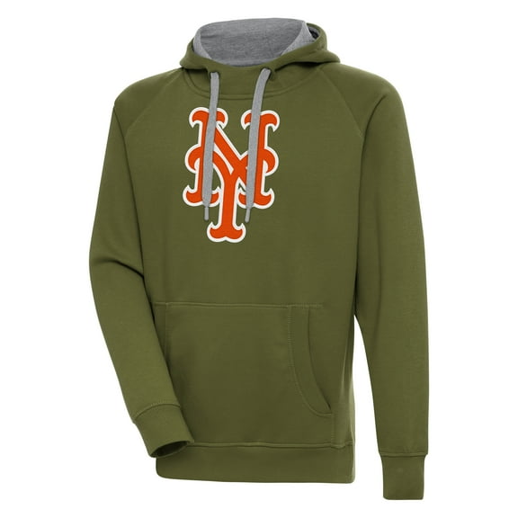 Men's Antigua  Olive New York Mets Victory Pullover Hoodie