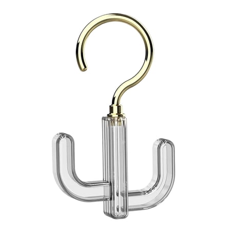 Belt Hanger Lightweight Rotatable with 2 Claws for Bathroom Cabinet Closet Scarf Clear