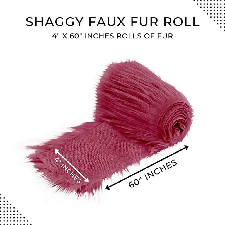 FabricLA Shaggy Faux Fur Fabric - 4 X 4 Inches Pre Cut - Use Fake Fur  Fabric for DIY Craft, Fashion Accessory, Home Decoration, Hobby 