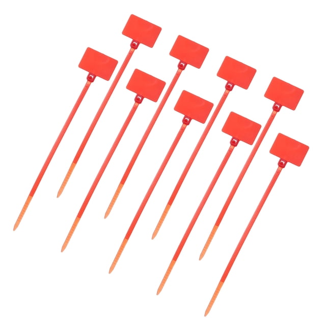 Uxcell 100 Pcs Etiquetas de Marcador de Cable, Etiquetas de Brida de Nylon de 6.3 Pulgadas Escriturables Autolock para Organización y Marcado, Rojo