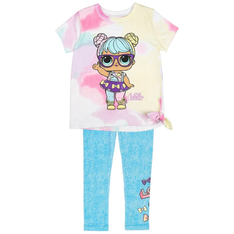 L.O.L. Surprise! Queen Bee 80s B.B. Roller Sk8er Little Girls T-Shirt and Leggings  Outfit Set Little Kid to Big Kid 
