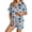Z67-Light Blue, variant on Halloween Matching Set Silk Satin Relaxed Stretch Spider Pumpkin Print Halloween Pj Sleepwear Top and Shorts 2 Piece Pjs Lounge Set