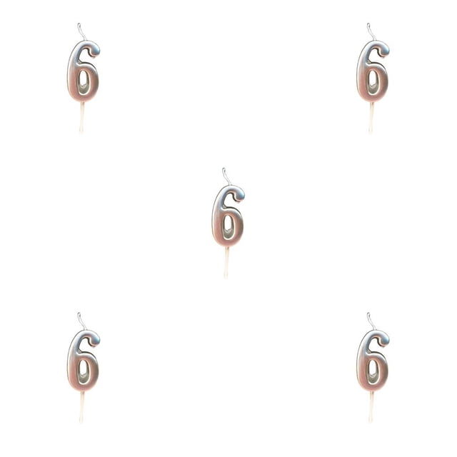 Calcomanía para pastel Naiovety Velas sin humo Oro, Plata
