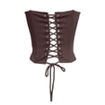 thumbnail image 4 of Women's Fashion Strapped Corset Top Asymmetric Off Shoulder Bandage Bustier Bodysuit for Party and Night Out Coffee S, 4 of 6