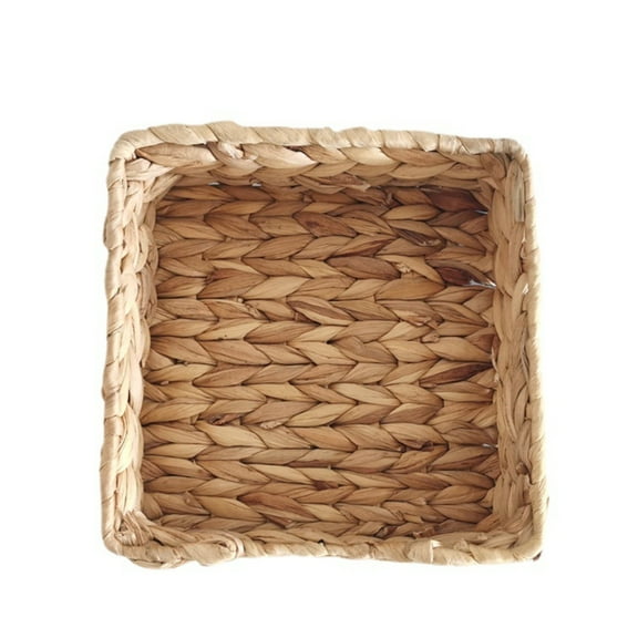 Bizhua Straw Weaving Storage Basket Arustic Style Woven Basket Household Square Napkin Holder Dining Table Decorative Tissue Box