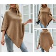 thumbnail image 5 of LinYooLi Women Knitted Shawl Wrap Turtleneck Sweater Poncho Cape with Side Buttons, 5 of 5