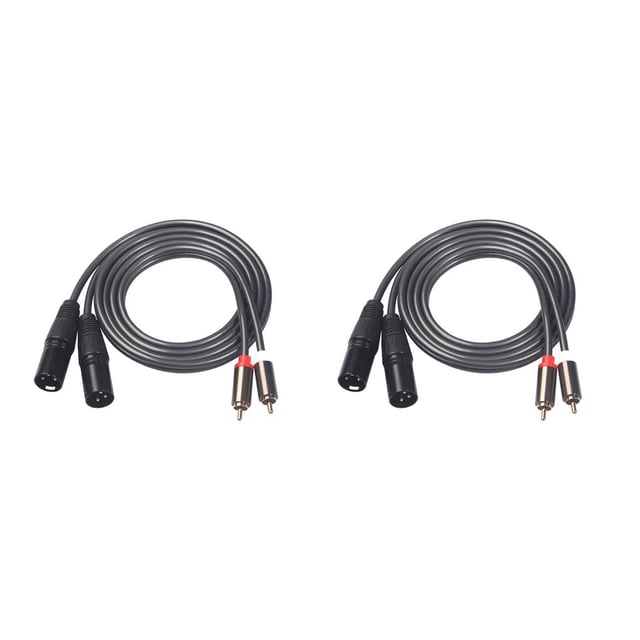 pitrice Hifi Stereo Audio Extension Cable Dual To Xlr Cable To Xlr Cable XLR male cable&black 2Set