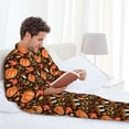 thumbnail image 6 of Sikiie Autumn Pumpkin Mens Pajama Set, Soft Warm Long Sleeve Sleepwear, Cozy Button-Down Pjs for Men-Large, 6 of 7