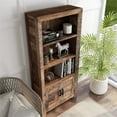 thumbnail image 2 of Furniture of America Zima 81-Inch Yellow Solid Wood Bookcase, 2 of 6