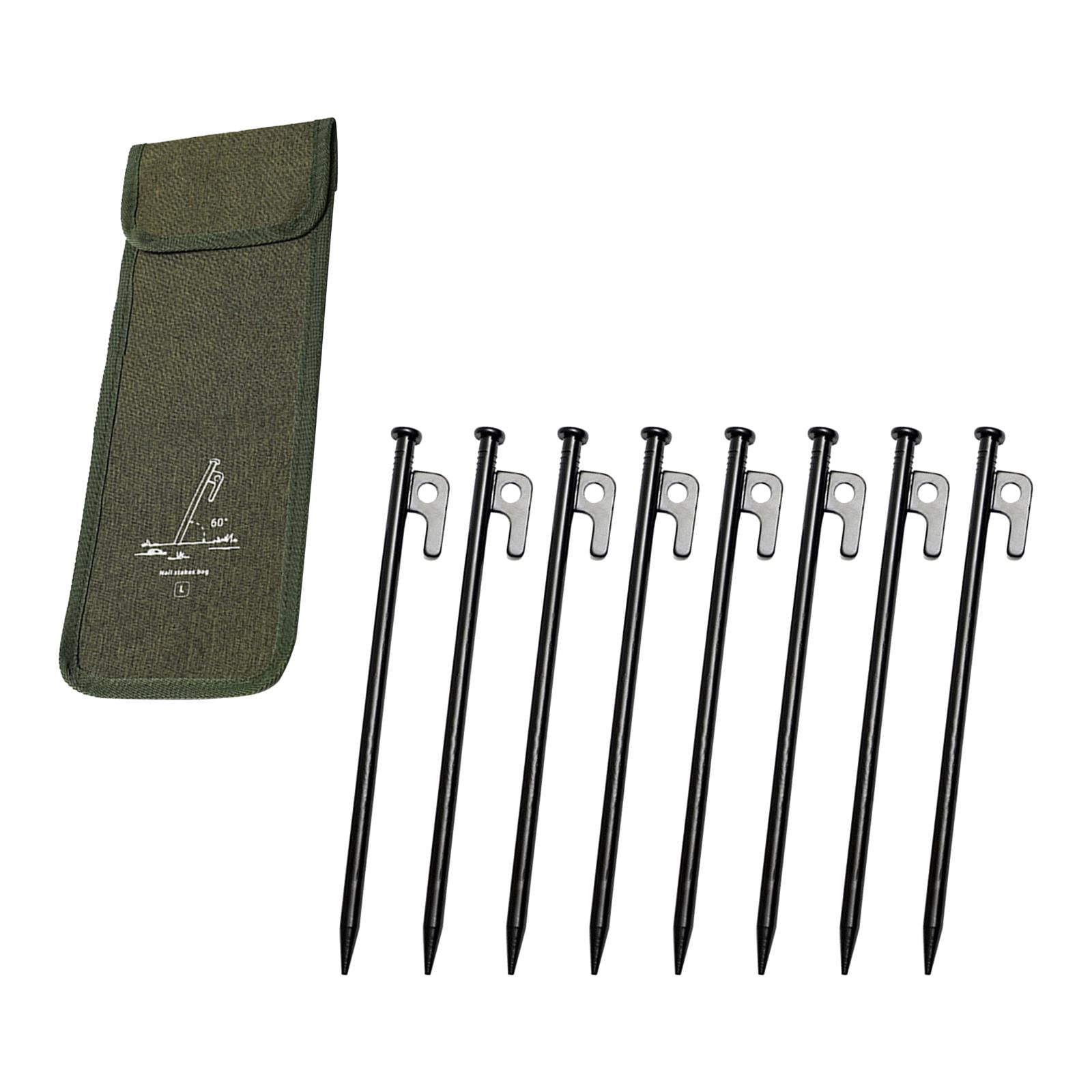 Colaxi 8Pcs Tent Stakes Ground Pegs Lightweight Heavy Duty Steel Tent Pegs Metal Stakes for Ground for Desert Picnic Outdoor Shelter Length 25cm