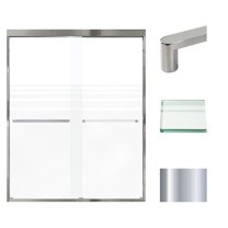 Transolid FBPT607608F-R-PC Frederick 57.75-59 in. W x 76 in. H Semi-Frameless Bypass Shower Door Featuring EXCLUSIVE TruMotion Soft Close Technology in Polished Chrome with Frosted Glass