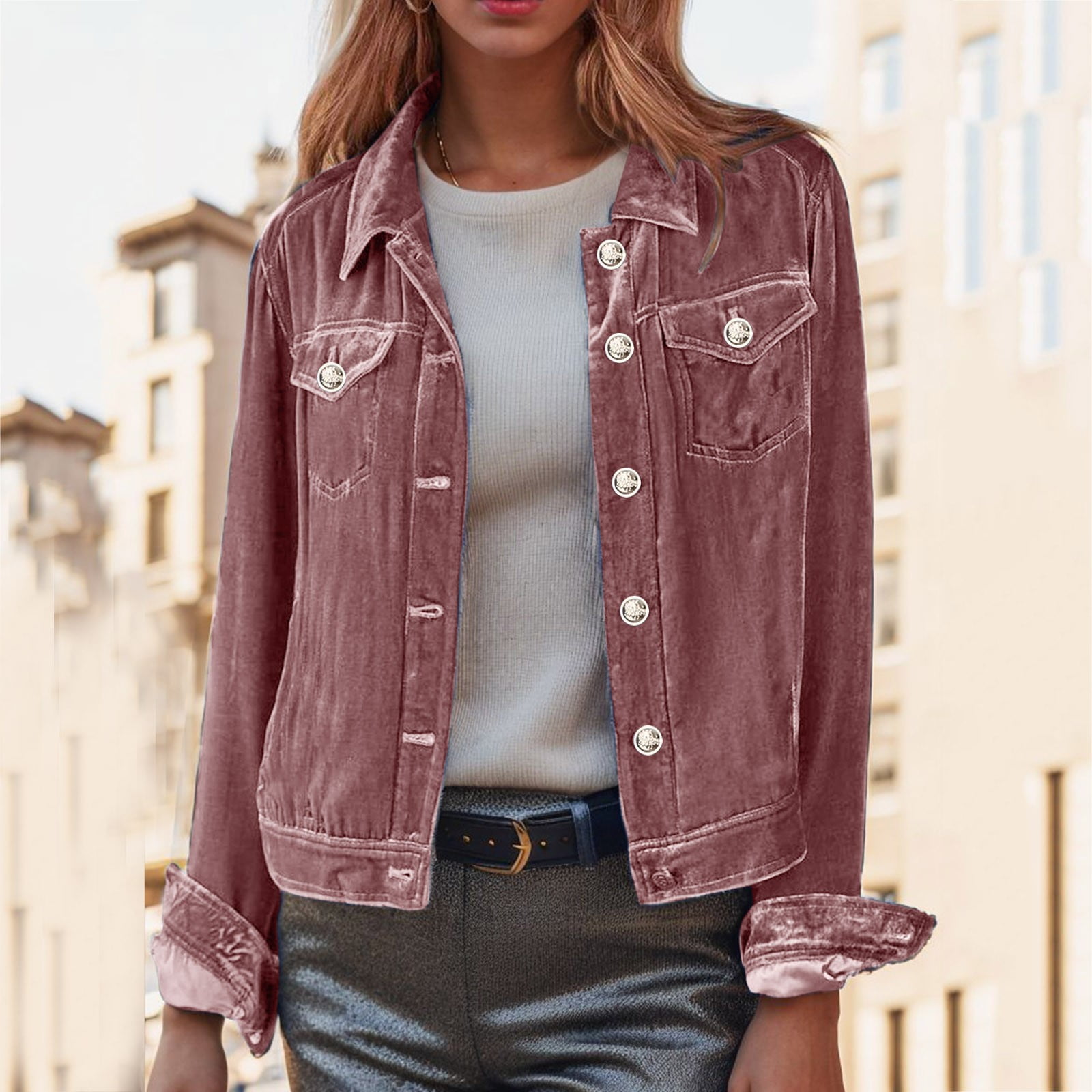 Womens Denim Rose Gold Jean Jacket Bmisegm Ladies Gold