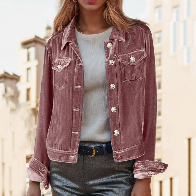Red velvet shop denim jacket