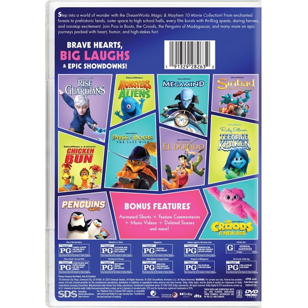 SDS, DreamWorks Magic and Mayhem 10-Movie Collection, DVD