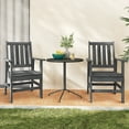 thumbnail image 2 of Gymax Patio Dining Chairs Set of 4 w/Wide Armrests Curved Seat Wood Grain for Backyard Gray, 2 of 10