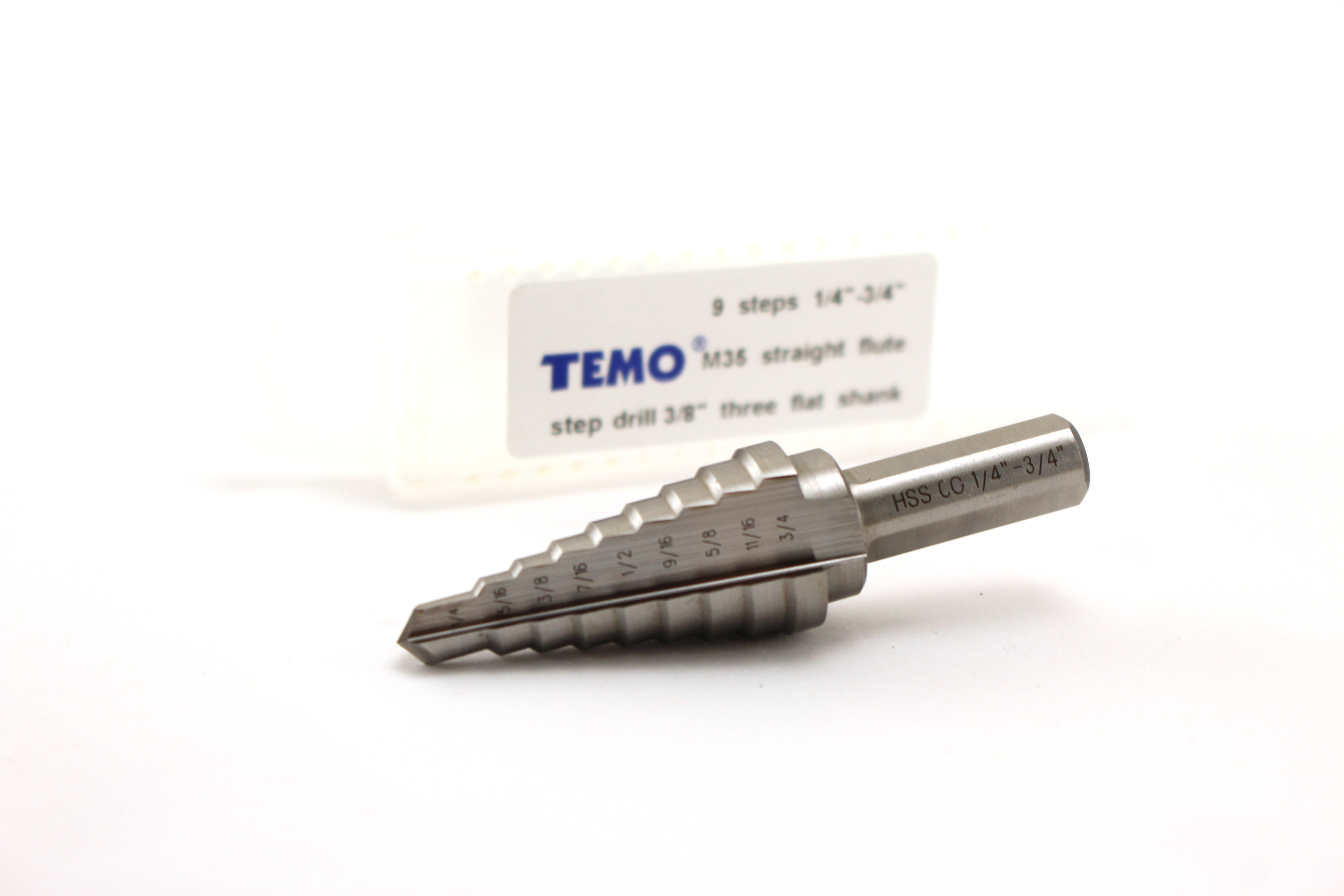 TEMO M35 Cobalt M2 HSS Double Spiral Flute Step Drill Bits Various Sizes