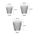 thumbnail image 2 of Taza de café con rayas verticales, vaso transparente sin plomo, 3 tamaños, 2 of 6