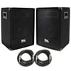 Seismic Audio Pair of 10" DJ Speakers and 20' Speaker Cables - 10" Band Karaoke Loudspeakers - SA-10-PKG31