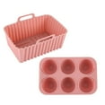 thumbnail image 2 of ZenCart Air Fryer Liners Silicone Baking Tray Rectangular Non-Stick Mold for Cakes Jelly Pudding Dishwasher Safe Air Fryer Accessories, 2 of 8