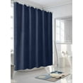 thumbnail image 3 of Fsddascl Solid Dark Blue Shower Curtain Set - Standard 72" x 72" Bathtub Curtain with 12 Hooks, Minimalism Abstract Denim Texture Waterproof Fabric Stall Shower Curtains for Bathroom/Bathtub, 3 of 6