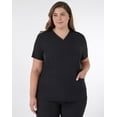 thumbnail image 4 of Hanes Comfort Fit Scrubs Women's Rib Back Scrub Top New Ebony S, 4 of 10