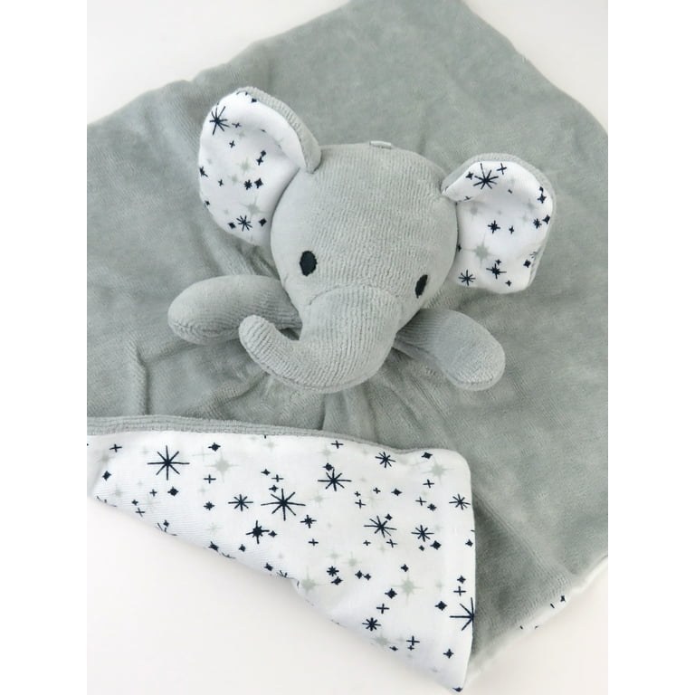 Honest Baby Clothing Organic Cotton Boy/Girl 2-Piece Lovey and Rattle Gift  Set, Elephant 