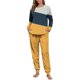 thumbnail image 4 of Conjunto de pijama informal de invierno para mujer, de doble cara, con cuello redondo estampado, manga larga, top anudado a mano, pantalones con cordón ajustable, ropa de casa, blusa de poliéster., 4 of 7