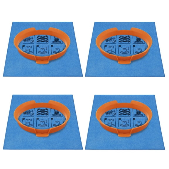 20-1100 Reusable Blue Cloth Filter & Clamp Ring, 4-Pack,Compatible with Hyper Tough 3 and 4 Gallon Wet/Dry Vacuums