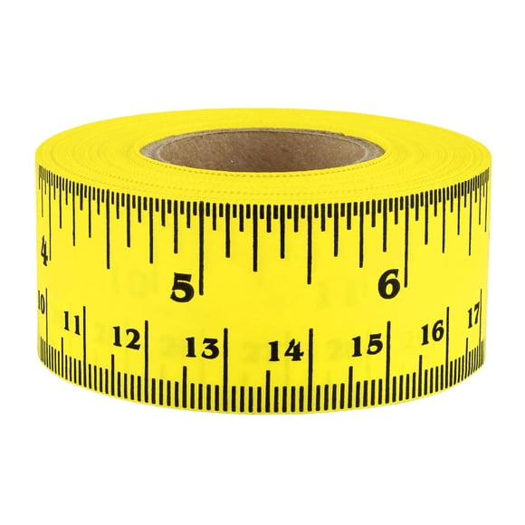 ChromaLabel Cinta métrica adhesiva de 1 pulgada Cinta métrica adhesiva extraíble Cinta métrica perfecta para uso doméstico u oficina - Cinta métrica de 12 pulgadas amarilla