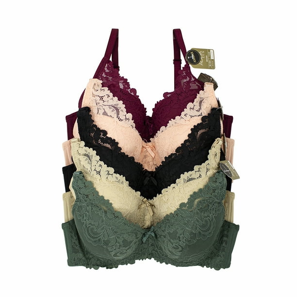 Paquete de Brasier Adda Lingerie Modelo Ambar, Brasier con varilla, Colores surtidos