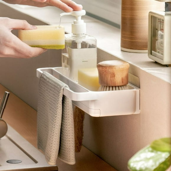 Kitchen Sink Faucets Kitchen Faucet Rack Dishwashing Sink Sink Rack Wall Mounted Drainage Basket Steel Sponge Storage Rack Kitchen Faucets for Sink,Kitchen Sink Faucet,Kitchen Storage Rack