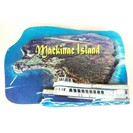 Mackinac Island with Ferry Boat Artwood Fridge (Best Ferry To Mackinac Island)