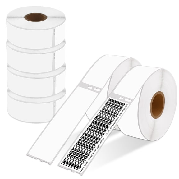 NineLeaf 6 Rolls Compatible for DYMO 30252 1-1/8 in x 3-1/2 in Shipping Address Barcode Labels, 350 Labels Per Roll