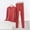 Red, variant on Dianli PJs Loungewear V Neck Long Sleeve Elastic Waist Pajama Set V Neck Top And Long Pants Solid Color Soft Breathable Cozy Homewear Nightwear Sleepwear