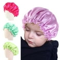 thumbnail image 2 of Kids Satin Bonnet Sleeping Cap Adjustable Sleep Bonnet with Drawstring Reversible Night Caps for Kids Child Baby Toddler Sleep Cap Double Layer, 2 of 8