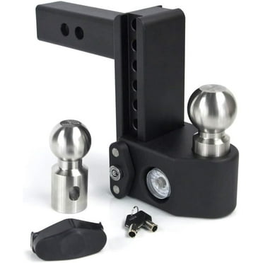 Weigh Safe Adjustable Trailer Hitch Ball Mount - 6" Drop Hitch for 2" Receiver w/ 2 pc Keyed Alike Lock Set, Premium Steel Trailer Tow Hitch w/Built in Weight Scale for Anti Sway, 15,000 lbs GTW