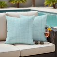 thumbnail image 4 of Teal Rustic Outdoor Waterproof Pillow Covers, Vintage Farmhouse Aqua Solid Color Decorative Square Throw Pillowcase Sofa Cushion Sham for Patio/Couch/Chair, 26"x26" 2 Pack, 4 of 8