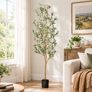 Faux Olive Tree With Wood Trunk 6ft 1pack