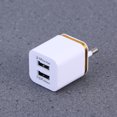 thumbnail image 4 of EeaseMX Cargador USB dual de 2,1 A para el hogar, viajes, adaptador de corriente USB rápido, enchufe para smartphone con enchufe europeo (borde dorado), 4 of 6