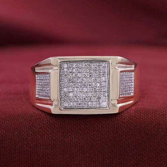 Forever Jewels 2Ct Round Cut Moissanite Men Wedding Engagement Ring 14K Yellow Gold Plated