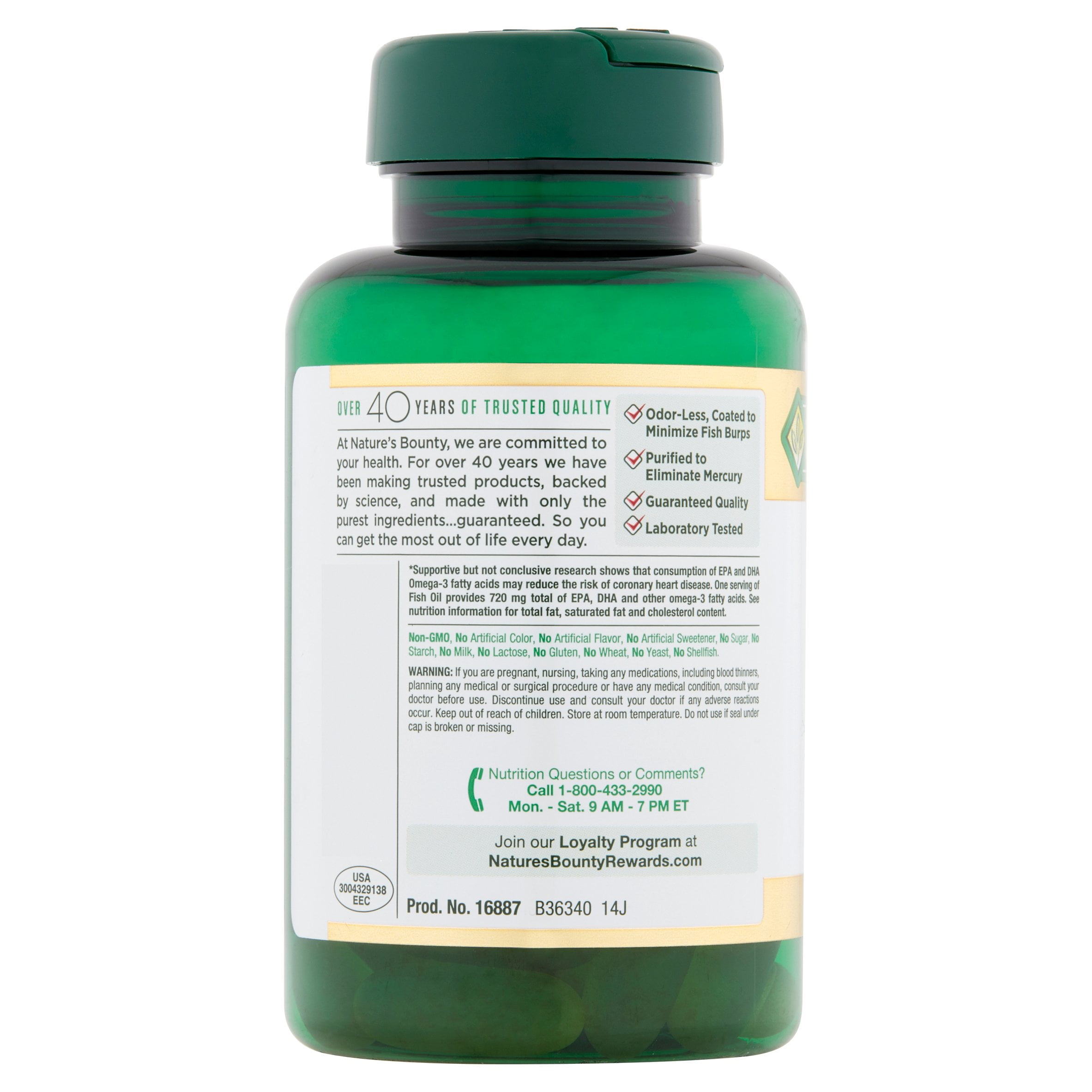 Nature's Bounty Fish Oil, 1200mg, Softgels, 60 Each