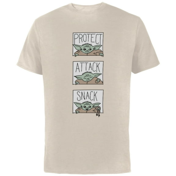Star Wars The Mandalorian The Child Protect Attack Snack - Short Sleeve Cotton T-Shirt for Adults - Customized-Natural