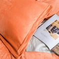 thumbnail image 2 of NTBAY 3 Piece Velvet King Duvet Cover Set with Zipper Closure and Corner Tie, Ultra Soft and Luxury Comforter Cover Set, 90"x104", Orange, 2 of 5