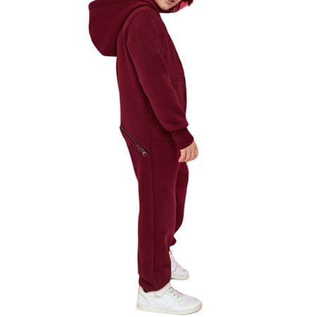 

Matching Family Jumpsuit Solid Long Sleeve Zipper Hooded One-Piece Romper Parent-Child Clothes for Autumn Winter