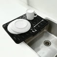 thumbnail image 2 of Unique Bargains Dish Drainer Mat Silicone Drying Mat for Kitchen Counter Fast Drying Matt for Dishes Heat Resistant Non-Slip 15.75x12.6 Inch Black, 2 of 7
