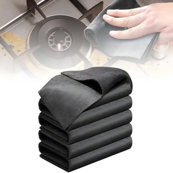 ACDANC Thickened Magic Cleaning Cloth,Reusable Streak Free Microfiber Cloth,Multipurpose Miracle Rags for Kitchen,Window,Glass,Cars (Gray-5Pcs,12x12 in)
