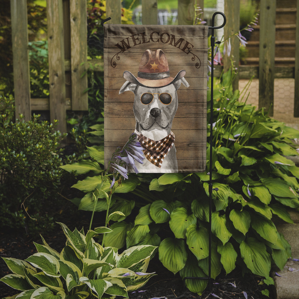 Carolines Treasures CK6276GF Staffordshire Bull Terrier Country Dog Flag Garden Size  Small multicolor