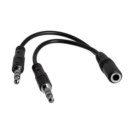 UPC: 0065030843836 | StarTech.com MUYHSFMM 3.5mm 4 Position to 2x 3 Position 3.5mm Headset Splitter Adapter – F/M – 3.5mm headset Adapter Cable